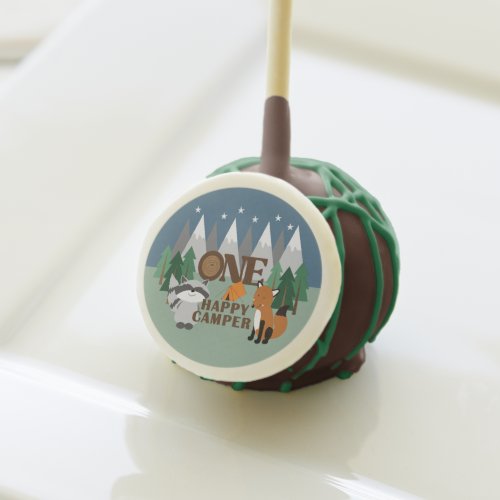 ONE Happy Camper Woodland Camping Cute Mountain  Cake Pops