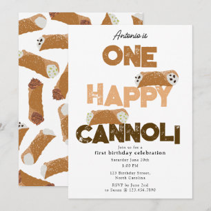 One Happy Cannoli Invite 1st  First Birthday Cute