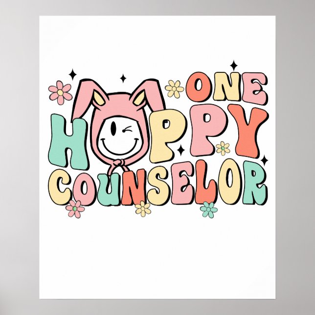 one happy counselor, retro, vintage poster (Front)