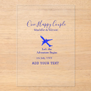 One happy Couple let's adventure begins wedding co Acrylic Invitations