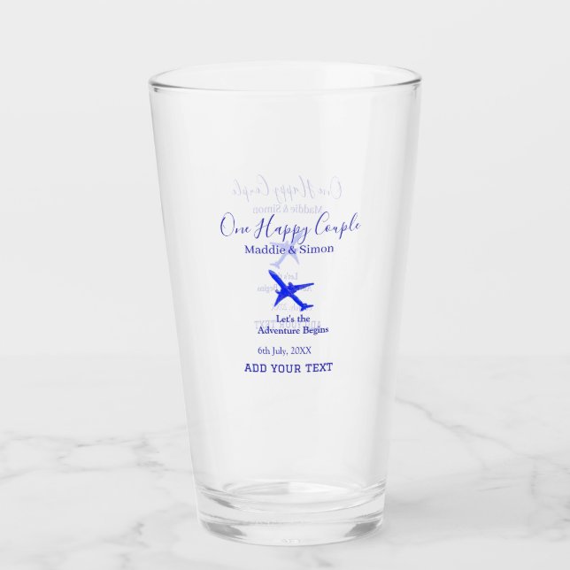 One happy Couple let's adventure begins wedding co Glass (Front)