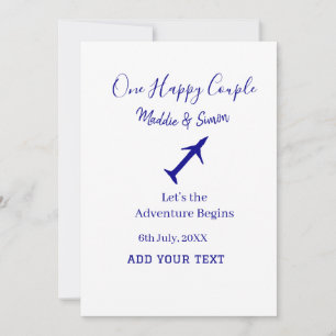 One happy Couple let's adventure begins wedding co Invitation