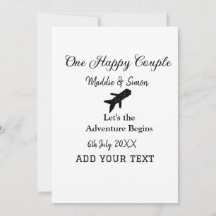One happy Couple let's adventure begins wedding co Invitation