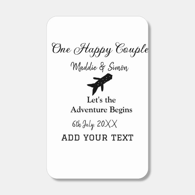 One happy Couple let's adventure begins wedding co Matchboxes (Front)