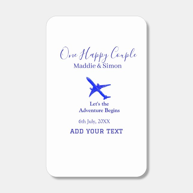 One happy Couple let's adventure begins wedding co Matchboxes (Front)