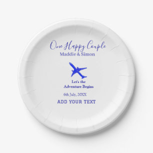 One happy Couple let's adventure begins wedding co Paper Plates