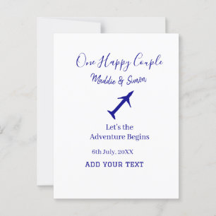 One happy Couple let's adventure begins wedding co Postcard