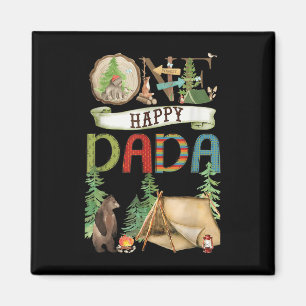 One Happy Dada Camper First Birthday Camng Bear Magnet