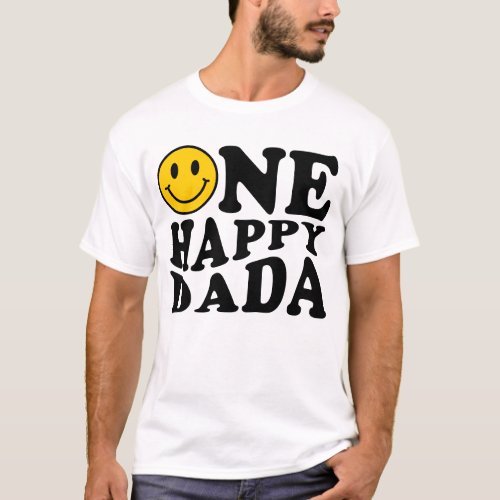 One Happy Dada Yellow Matching One Family Birthday T_Shirt