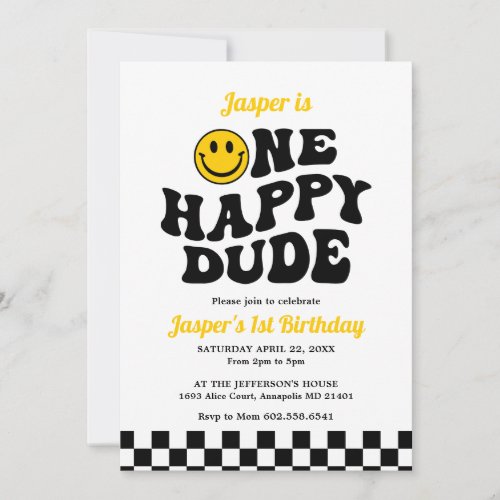 One Happy Dude 1st Birthday Invitation