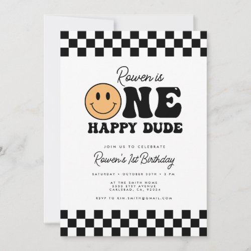 One Happy Dude 1st Birthday Invitation