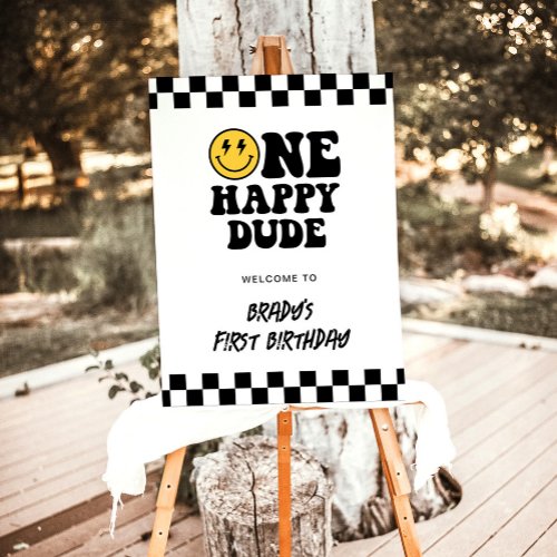 One Happy Dude 1st Birthday Party Welcome Sign