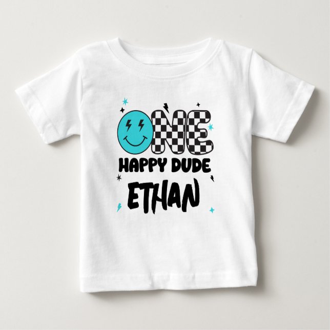 ONE Happy Dude 1st Birthday Shirt (Front)