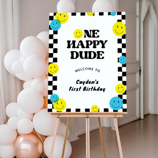 One Happy Dude 1st Birthday Welcome Sign