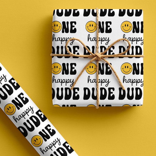 One Happy Dude 1st Birthday Wrapping Paper (Creator Uploaded)