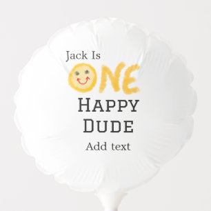 One happy dude 1st happy Birthday smiley yellow  Balloon