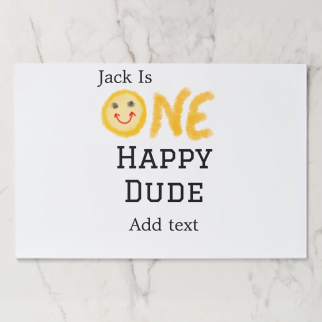 One happy dude 1st happy Birthday smiley yellow  Paper Pad (Front)