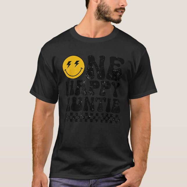 One Happy Dude Auntie 1st Birthday Family Matching T-Shirt (Front)