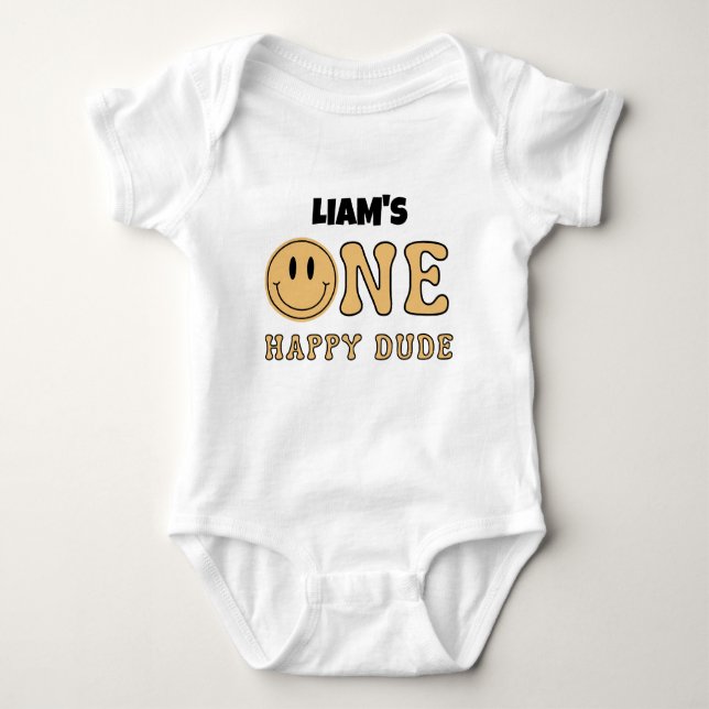 ONE HAPPY DUDE  BABY BODYSUIT (Front)