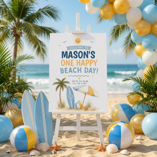 One Happy Dude Beach Day Birthday Welcome  Foam Board