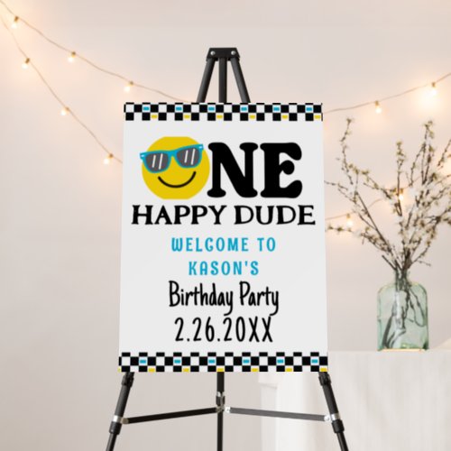 One Happy Dude Birthday 1st Birthday Welcome Foam Board