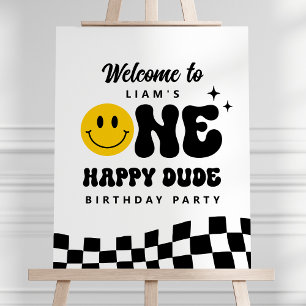 ONE Happy Dude Birthday Party Welcome Sign