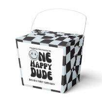 One Happy Dude Blue Happy Face Boy First Birthday Favor Boxes