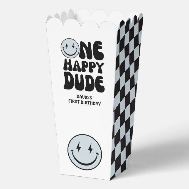 One Happy Dude Blue Happy Face Favor Box (Front)