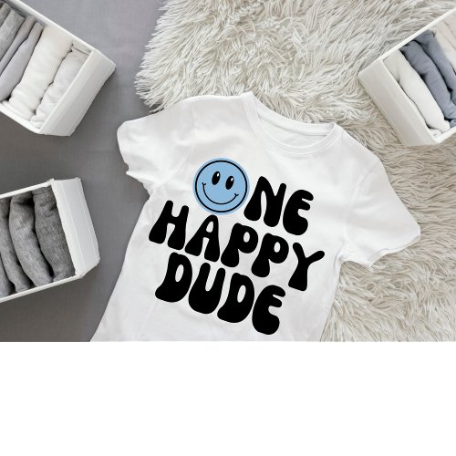 One Happy Dude Boy 1st Birthday Baby T_Shirt