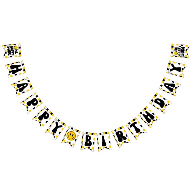  One Happy Dude Boy 1st Birthday Bunting Flags (All)