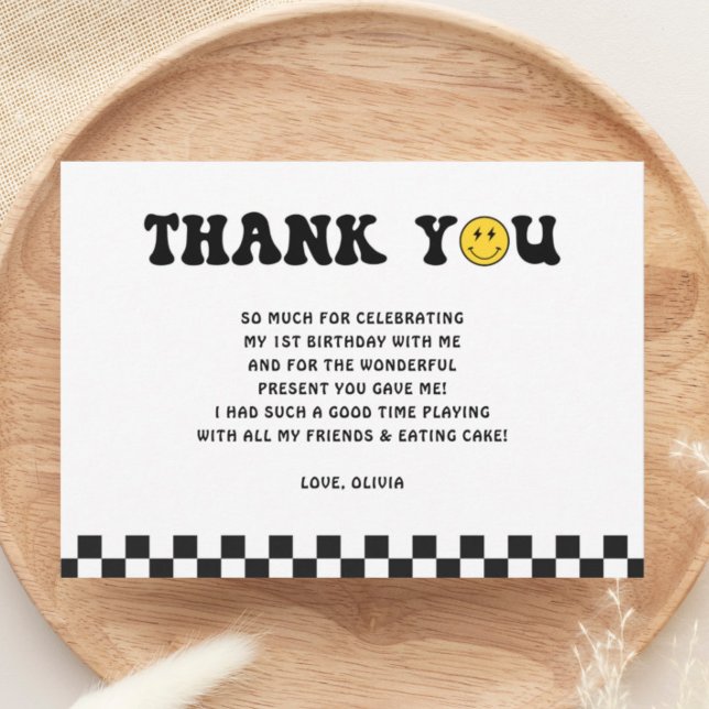 One Happy Dude Boy 1st Birthday Party Thank You Card (Creator Uploaded)