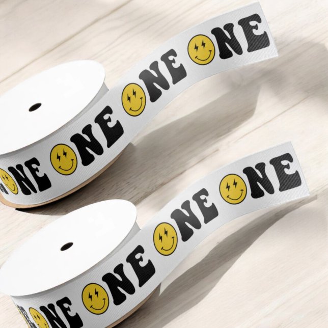 One Happy Dude Boy First Birthday Party Grosgrain Ribbon (Creator Uploaded)