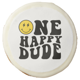 One Happy Dude Boy First Birthday Party Sugar Cookie