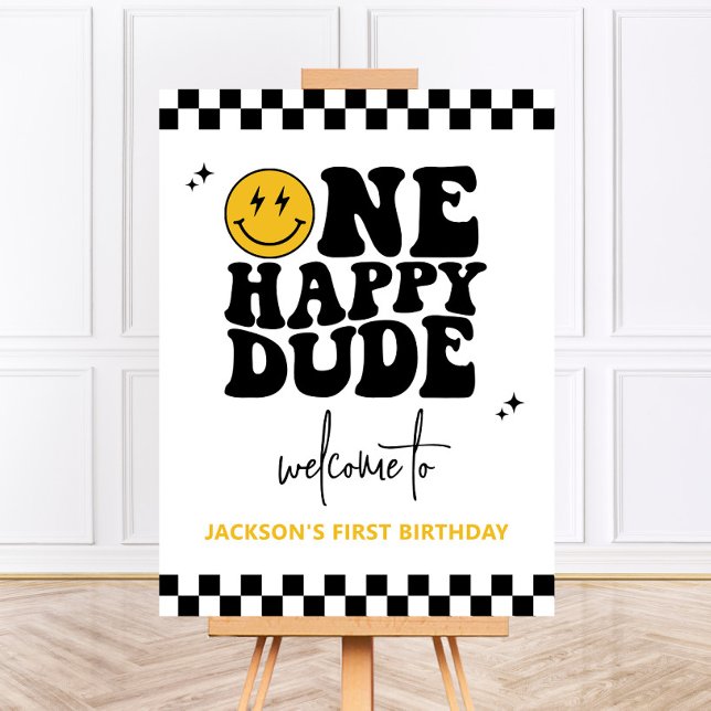 One Happy Dude Boy First Birthday Welcome Sign (Creator Uploaded)