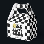 One Happy Dude | Boys Rad Kids 1st Birthday Favor Boxes<br><div class="desc">Are you celebrating your happy little dude? Explore our collection of fun and totally rad birthday stationery and party supplies for the ultimate first birthday celebration! This design features a stellar smile,  groovy typography and black and white checkered patterns! Perfect for your party favors and giveaways.</div>