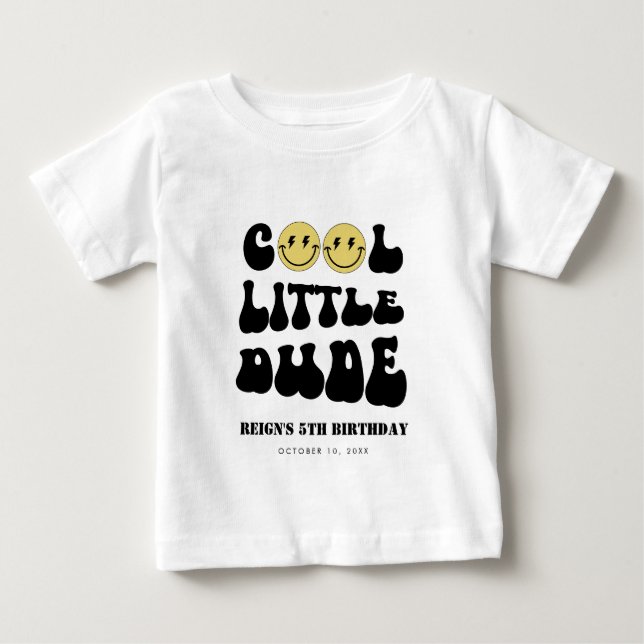 One Happy Dude | Boys Rad Kids 5th Birthday Baby T-Shirt (Front)
