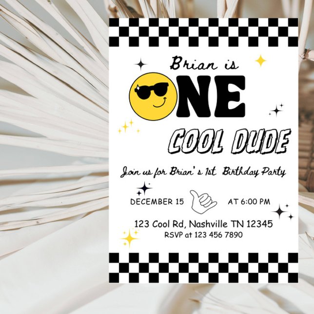 One Happy Dude – Cool & Fun Boy 1st Birthday Party Invitation (Creator Uploaded)