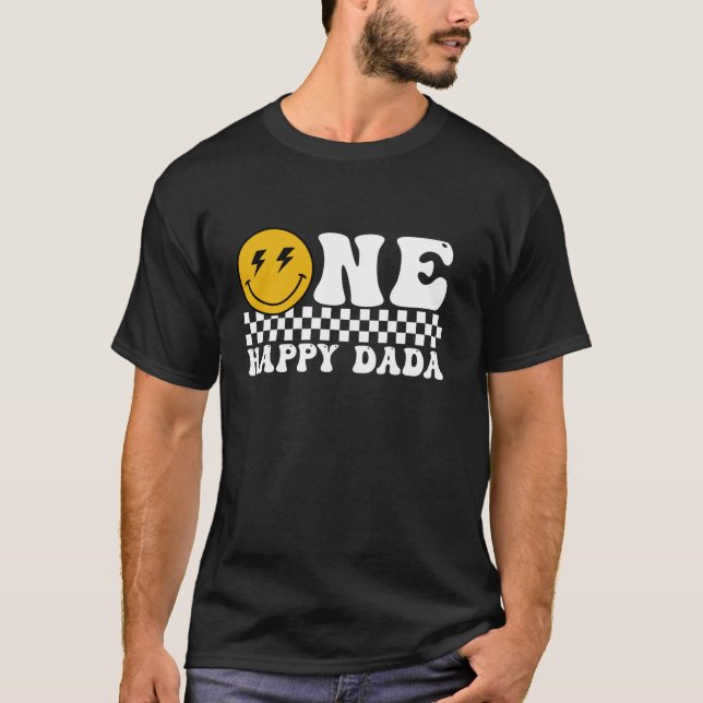 One Happy Dude Dada 1st Birthday Family Matching T-Shirt (Front)