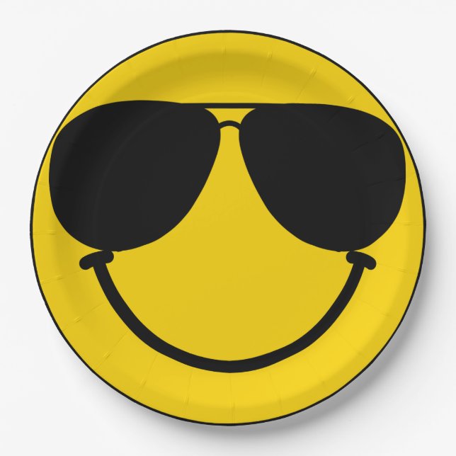 One Happy Dude Emoji 1st birthday Decoration Paper Plates (Front)