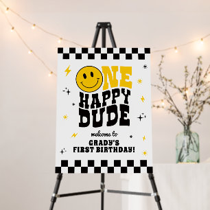 One Happy Dude First Birthday Party Welcome Sign