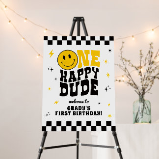 One Happy Dude First Birthday Party Welcome Sign