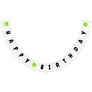 One Happy Dude/Gal 1st Birthday Green Smile Bunting Flags