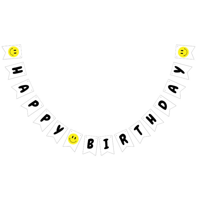 One Happy Dude/Gal 1st Birthday Yellow Smiley Bunting Flags (All)