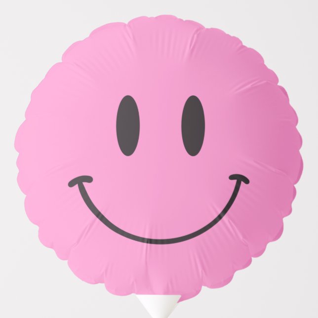 One Happy Dude/Gal Pink Smiley Birthday Party Balloon (Front)