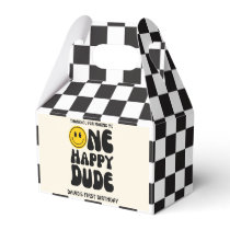 One Happy Dude Happy Face Boy First Birthday Favor Boxes