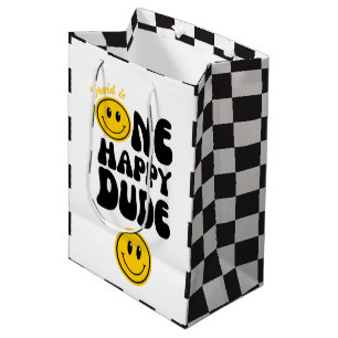 One Happy Dude Happy Face First Birthday Medium Gift Bag