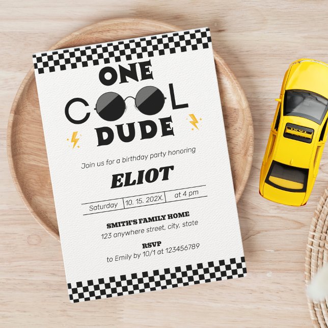 One Happy Dude One Cool Dude Boy's 1st Birthday Invitation (Creator Uploaded)