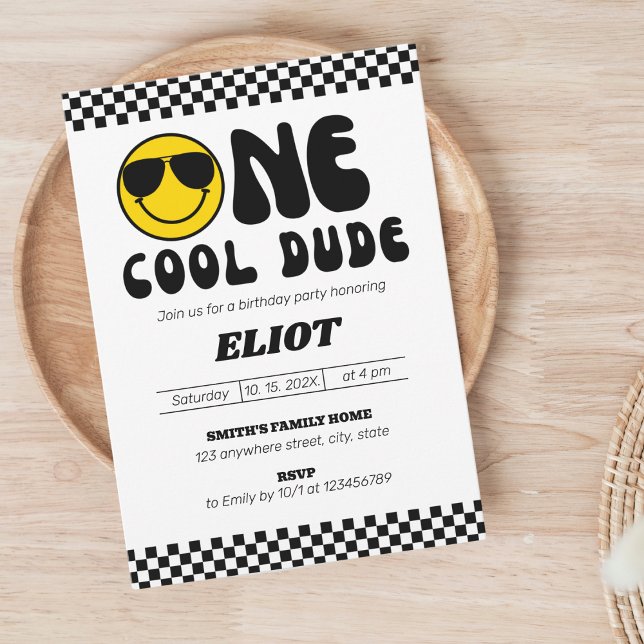 One Happy Dude One Cool Dude Boy's 1st Birthday Invitation (Creator Uploaded)