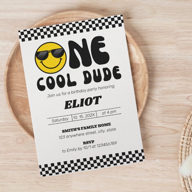 One Happy Dude One Cool Dude Boy's 1st Birthday Invitation (Creator Uploaded)