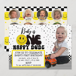 One Happy Dude Photo Invite Card